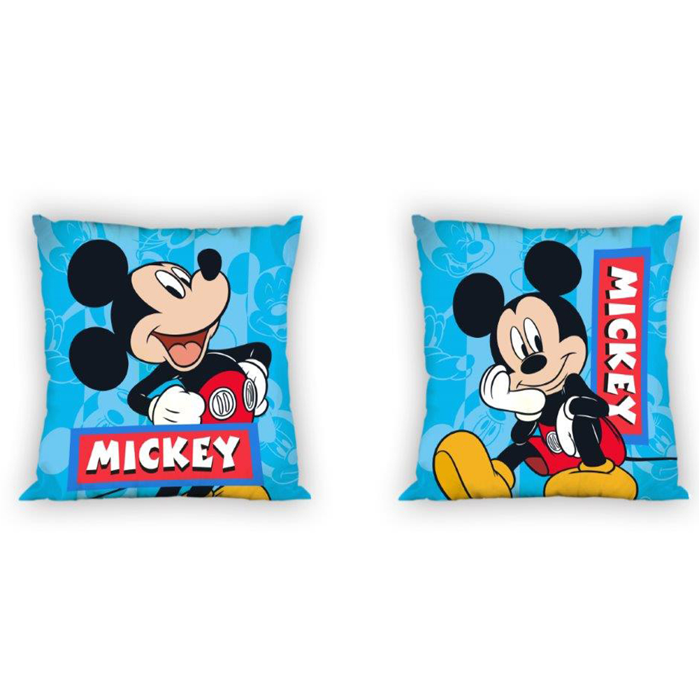 DETSKÁ DEKORAČNÁ OBLIEČKA NA VANKÚŠ MICKEY MOUSE 40X40CM VZOROVANÁ