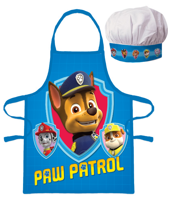DETSKÁ ZÁSTERA S ČIAPKOU PAW PATROL 45X50 CM, 2X33CM VZOROVANÁ