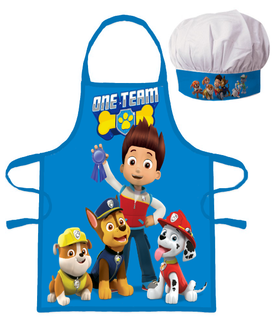DETSKÁ ZÁSTERA S ČIAPKOU PAW PATROL 45X50 CM, 2X33CM VZOROVANÁ