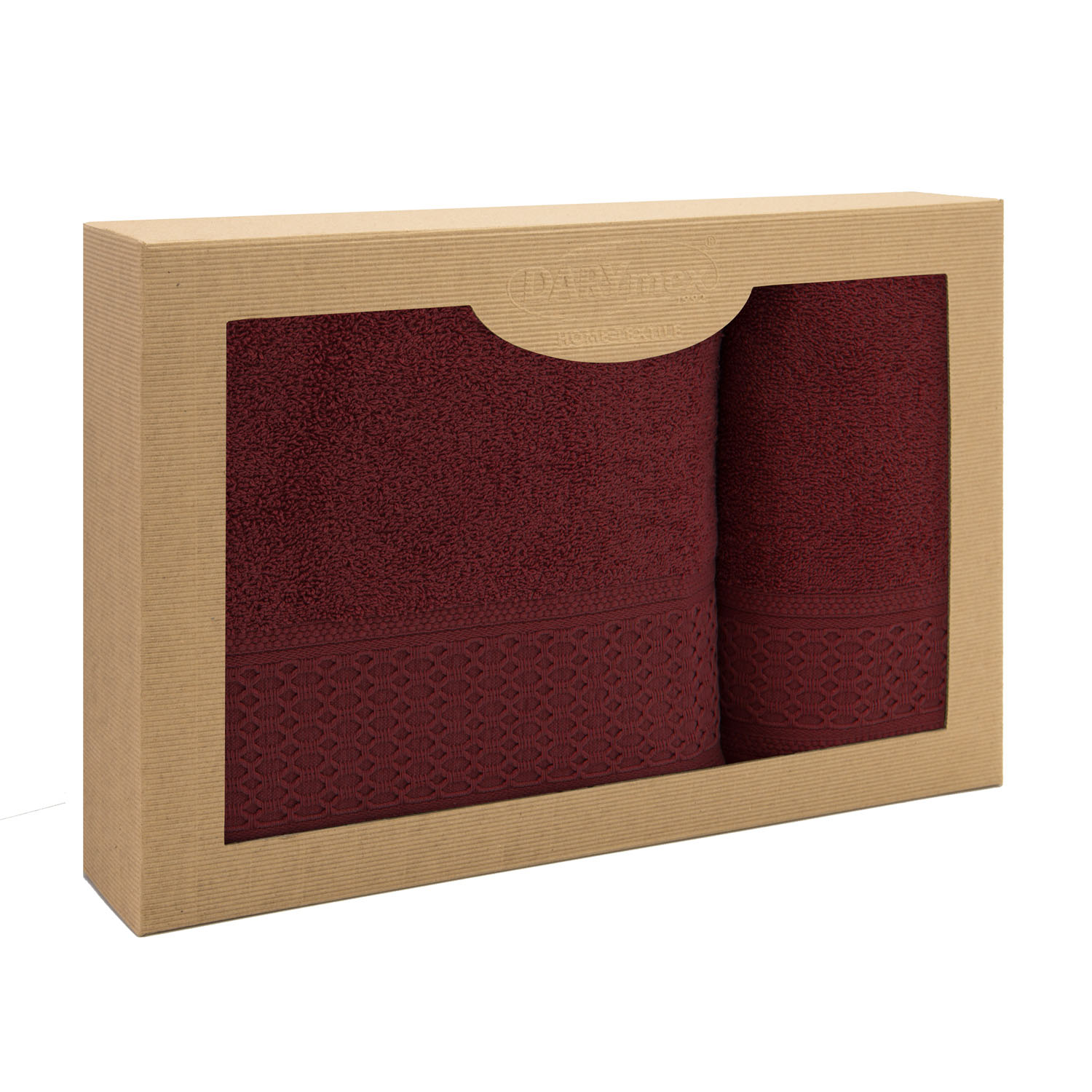 BAVLNENÉ UTERÁKY SOLANO SADA 1 KS 50X90 CM, 1 KS 70X140 CM BORDOVÁ
