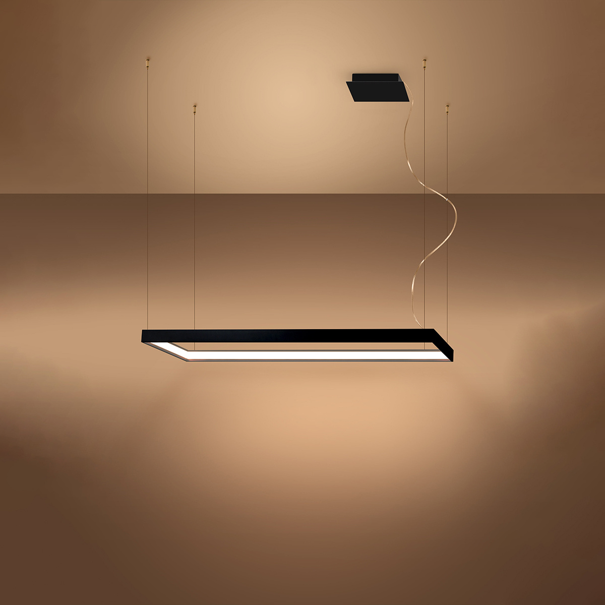 Závesné LED svietidlo Tuula m, 1x LED 50w, 3000k, b