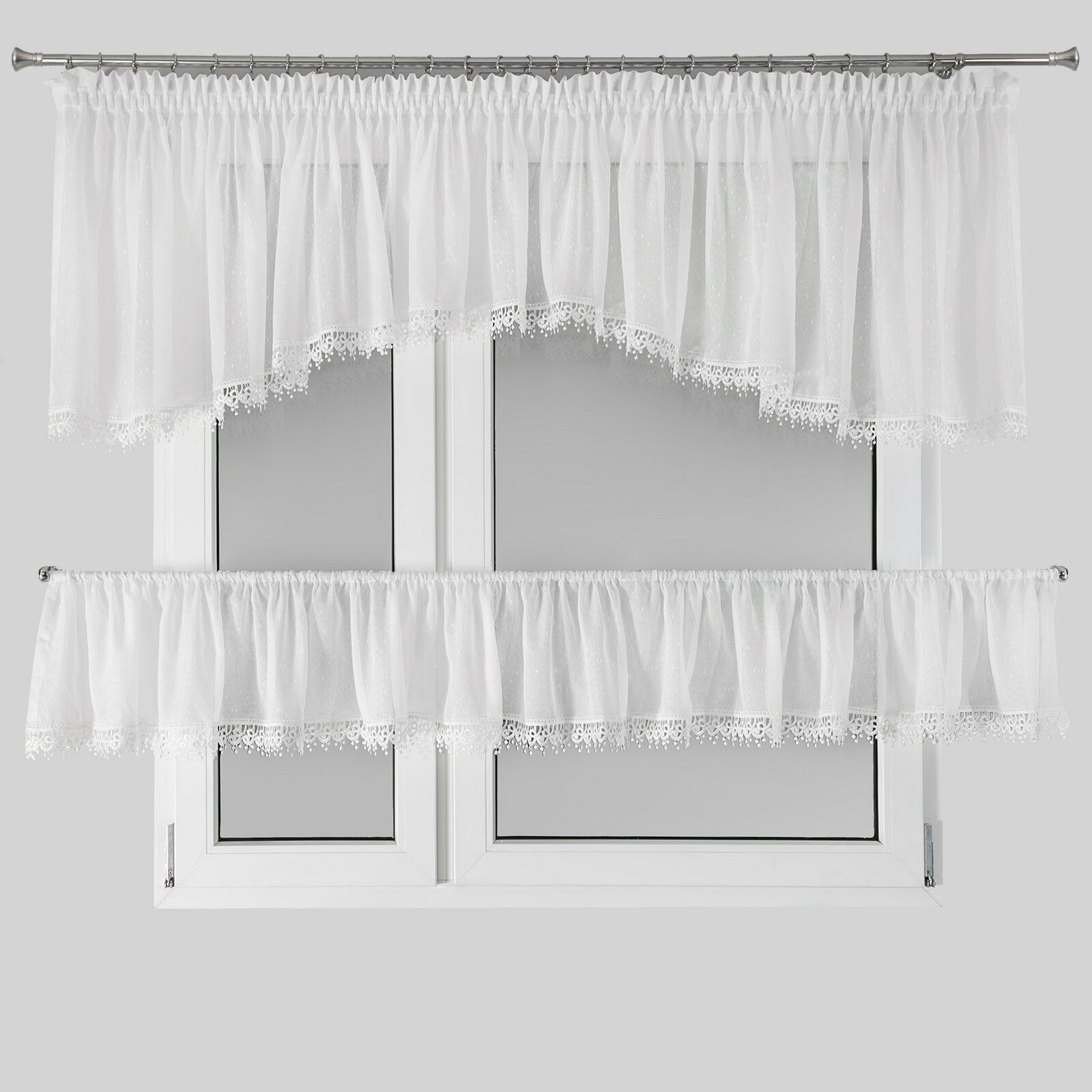 KRÁTKA ZÁCLONA NA PÁSKE DAGMARA5 400X65 CM BIELA