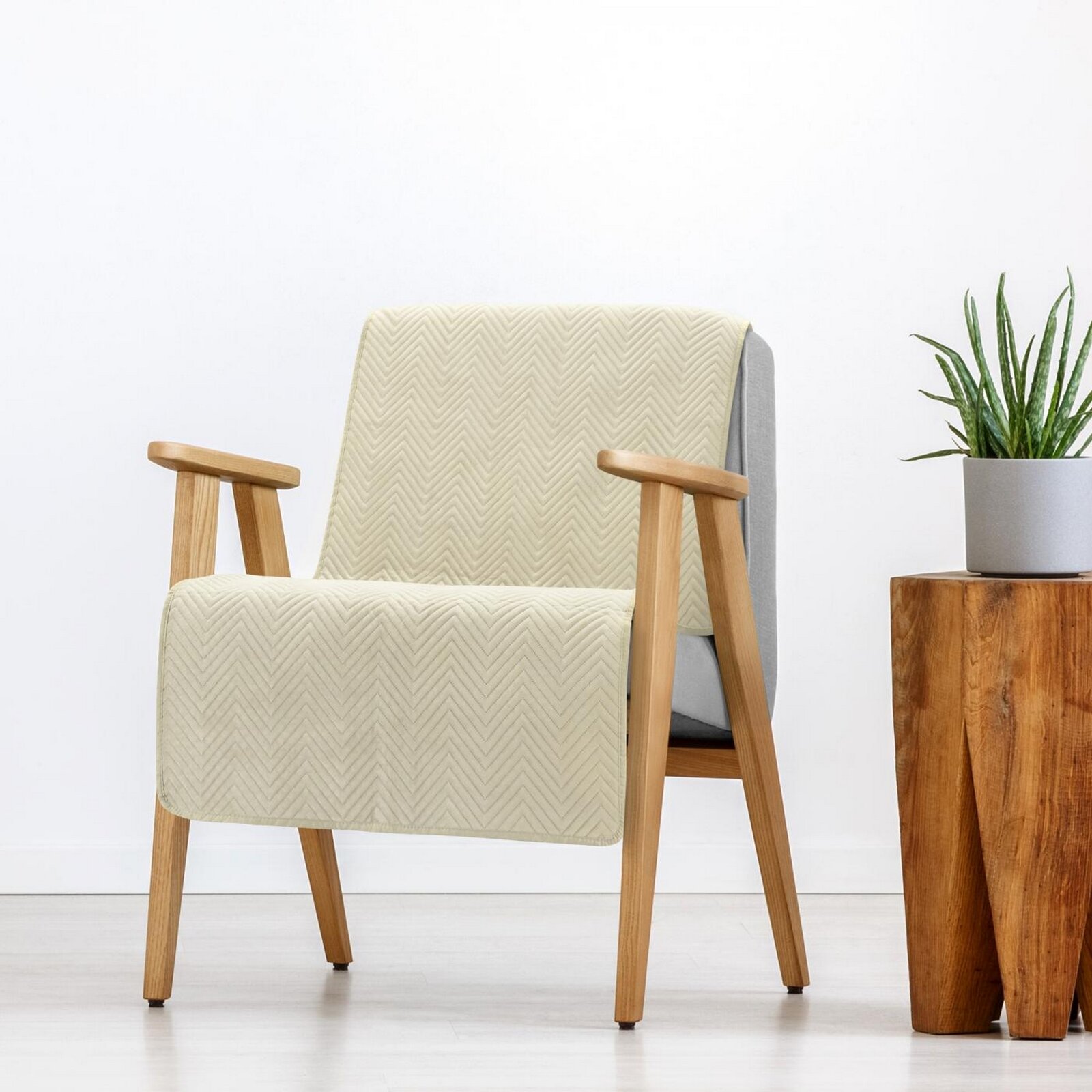 PREHOZ NA KRESLO SOFIA 70X160 CM KRÉMOVÝ