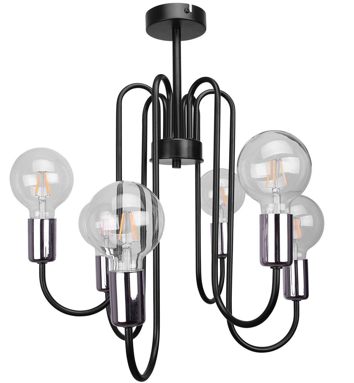 Luster Edison, čierne telo svietidla