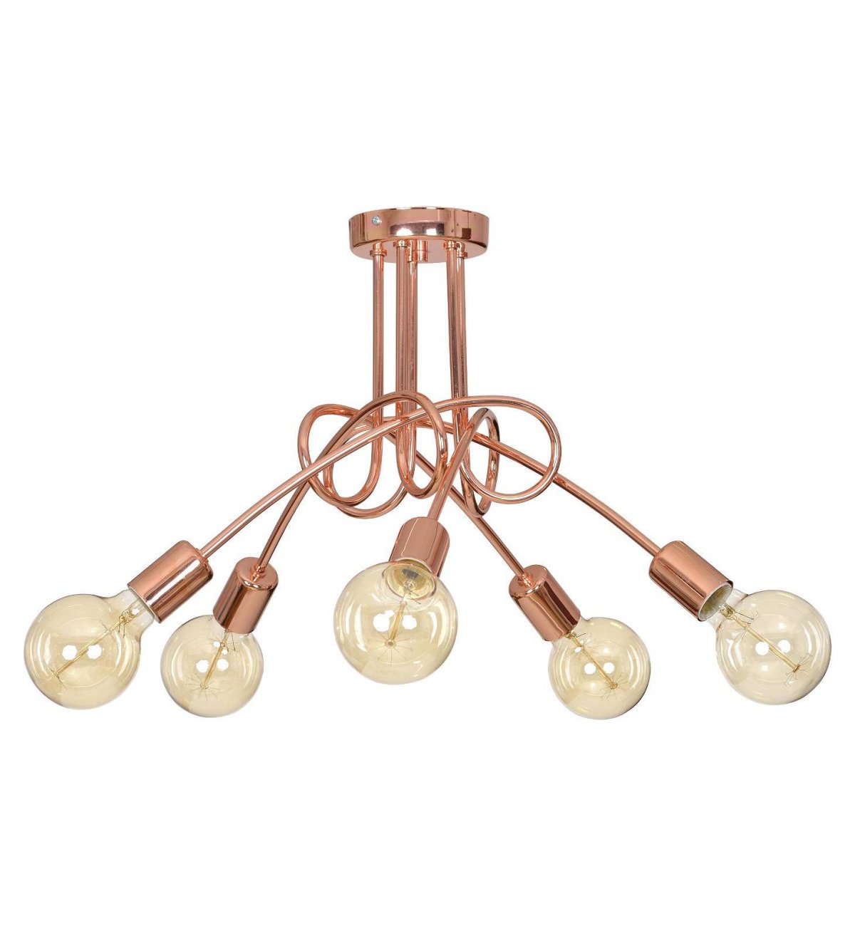 Stropné svietidlo Edison 5, medené telo svietidla