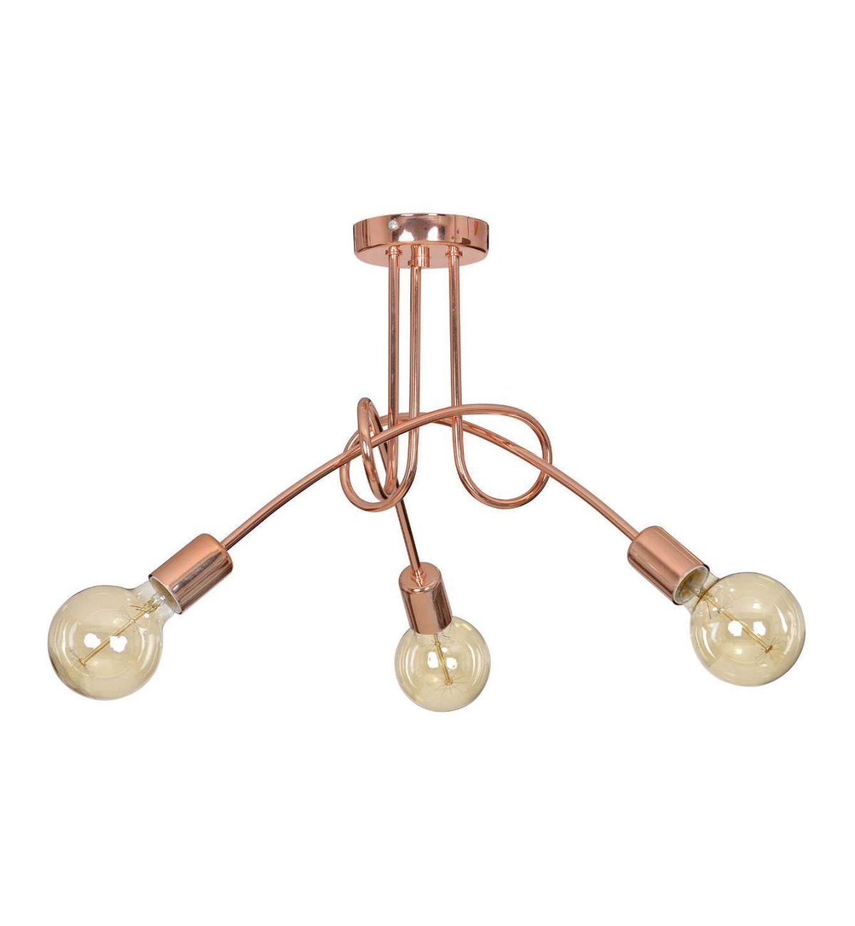 Stropné svietidlo Edison 3, medené telo svietidla