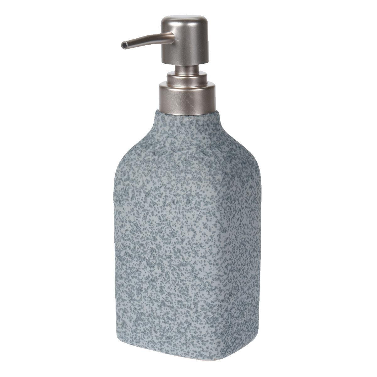Dávkovač mydla Stone, sivá/s prvkami vo farbe nerez, 260 ml