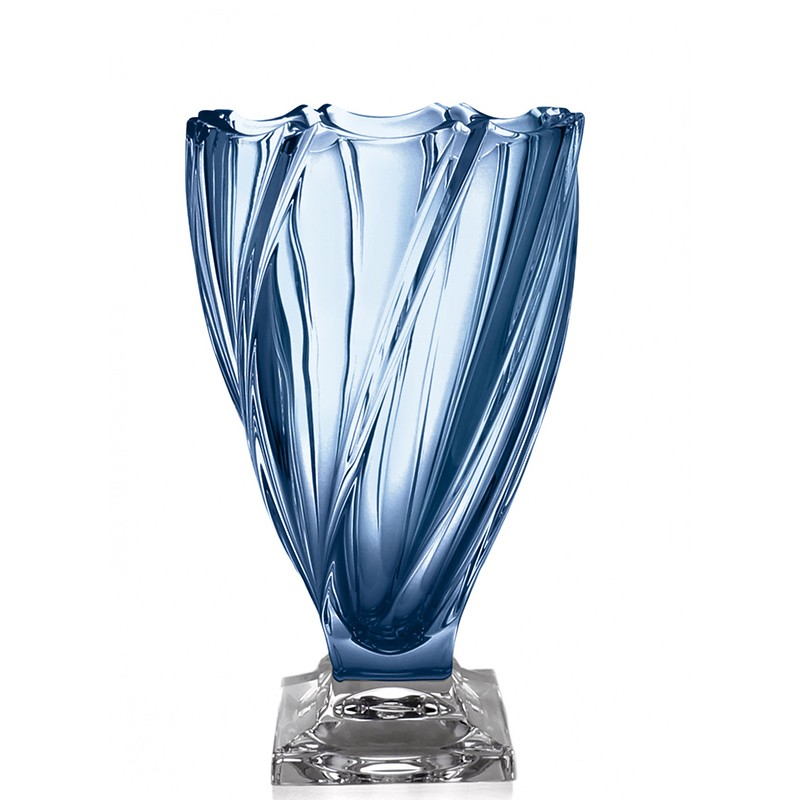 BOHEMIA PONTI BLUE VÁZA NA NOHE 330MM