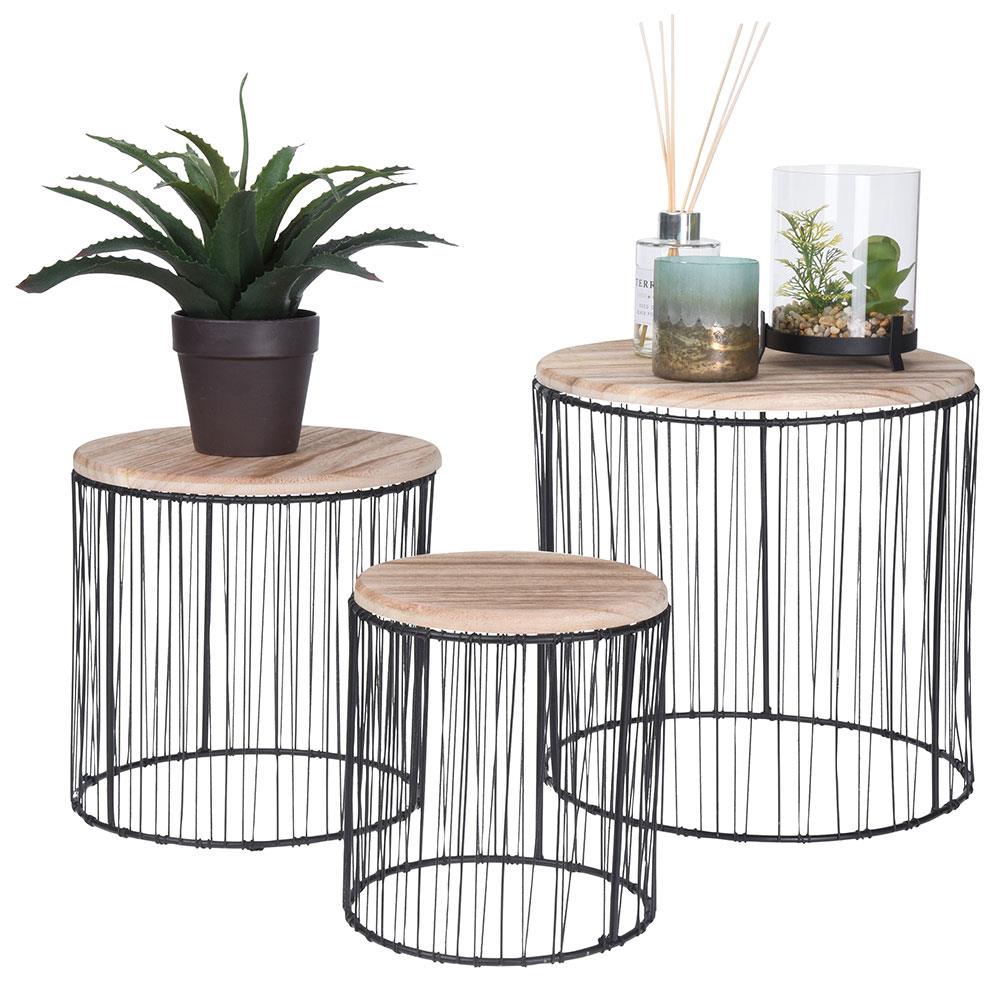 STOJAN NA KVETINÁČ SIA SADA 3KS 29X28 CM+24X23 CM+21X19 CM ČIERNA/HNEDÁ
