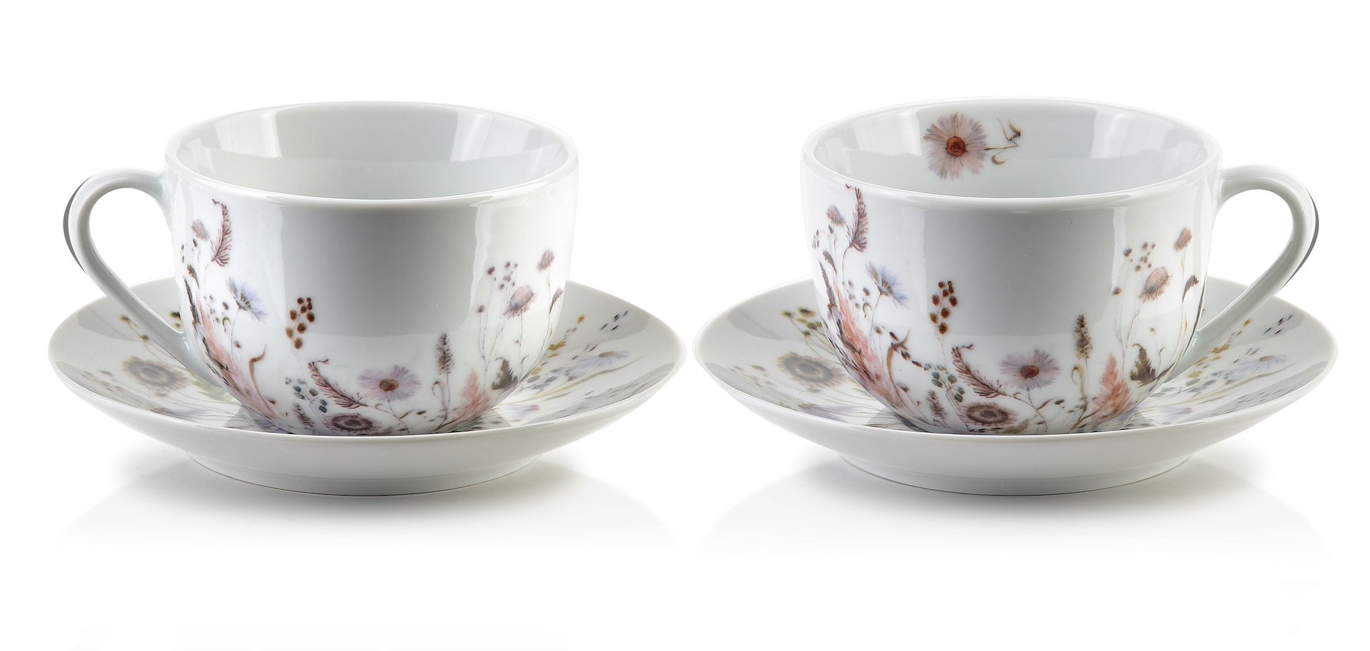 Porcelánová šálka s podšálkou Joy Meadow 245 ml sada 2ks