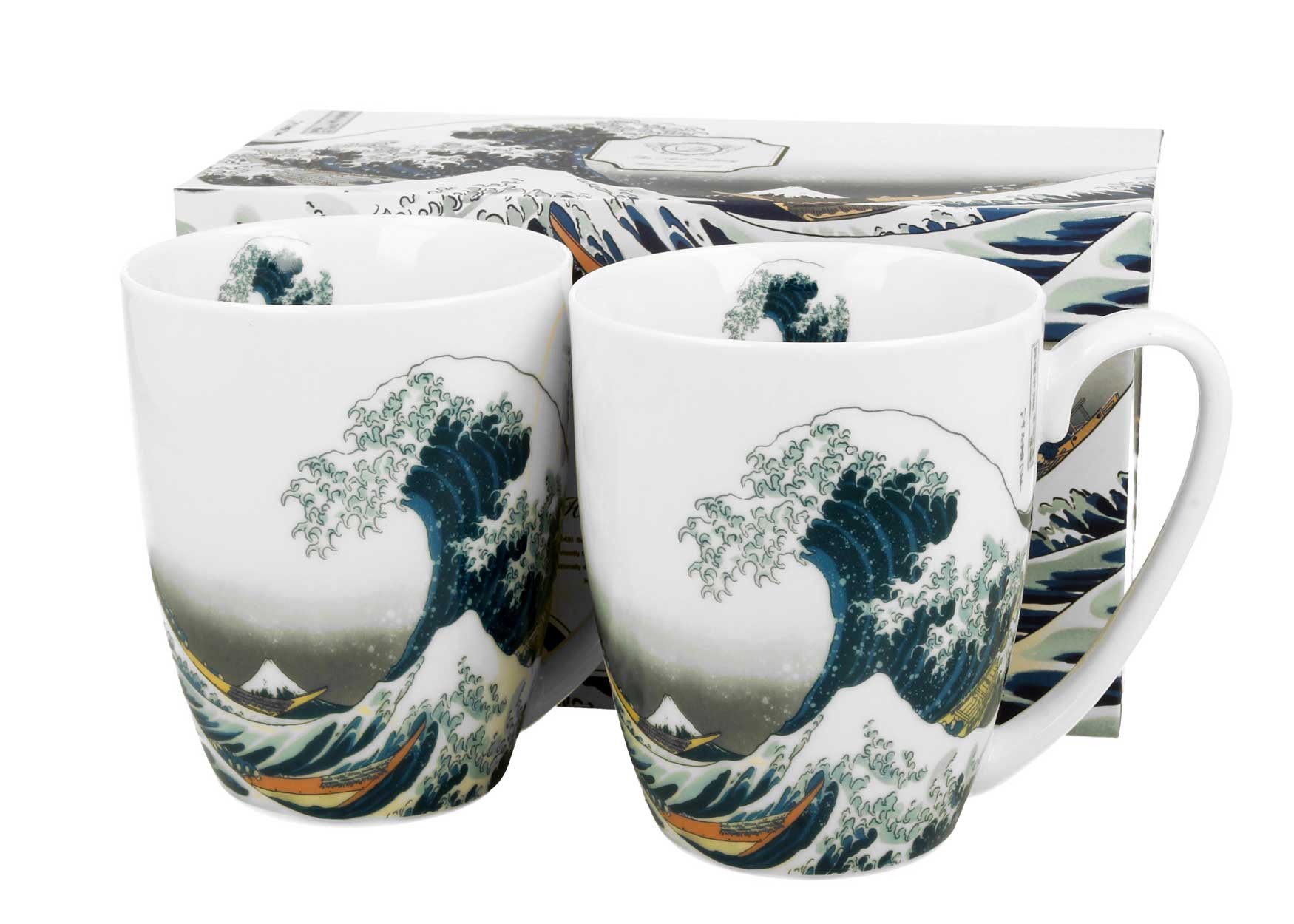 Porcelánový hrnček Hokusai The Great Wave 350 ml sada 2ks