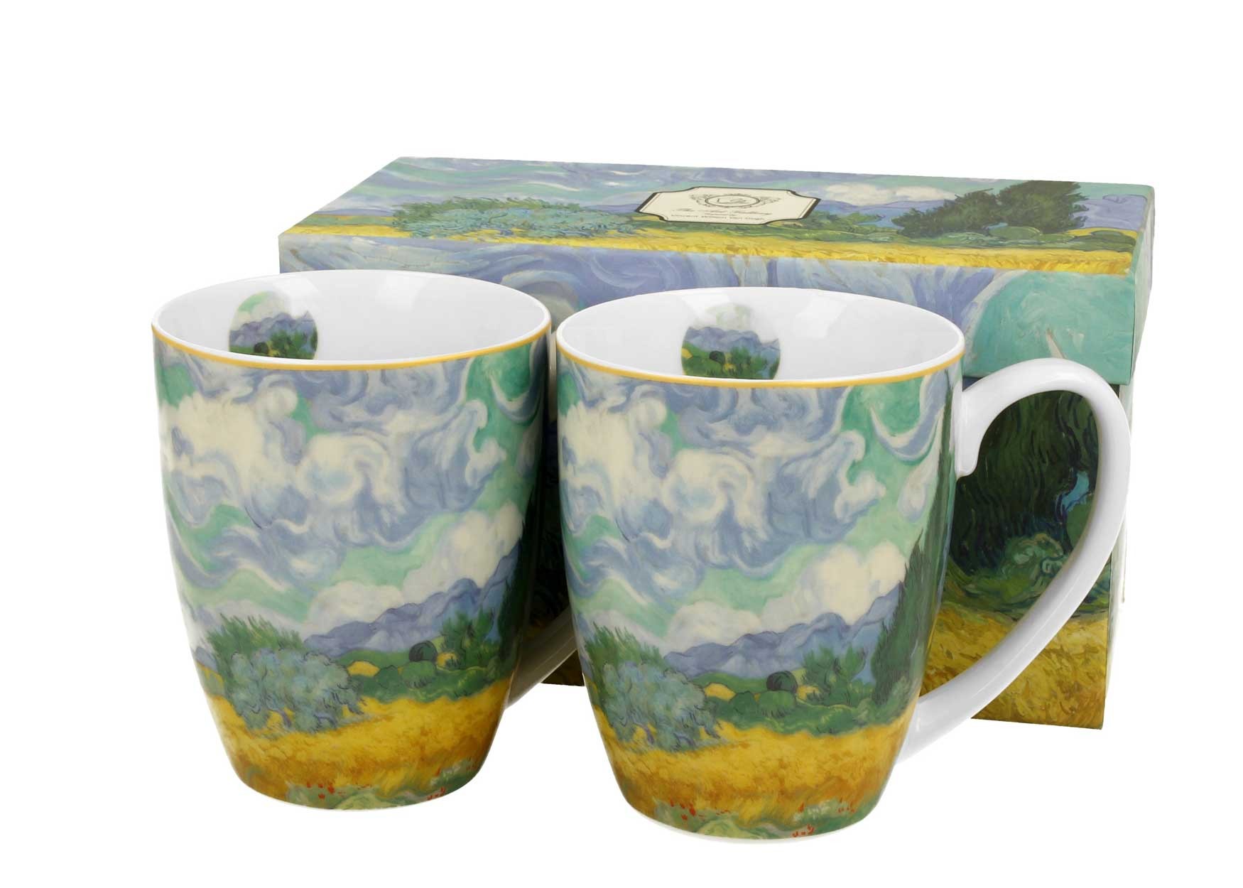 Porcelánový hrnček Van Gogh Wheat Field 350 ml sada 2ks