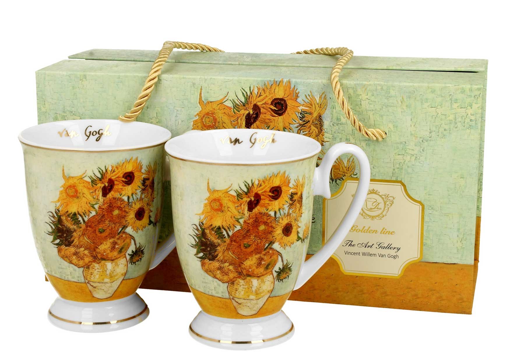 Porcelánový hrnček na nohe Van Gogh Sunflowers 320 ml sada 2ks