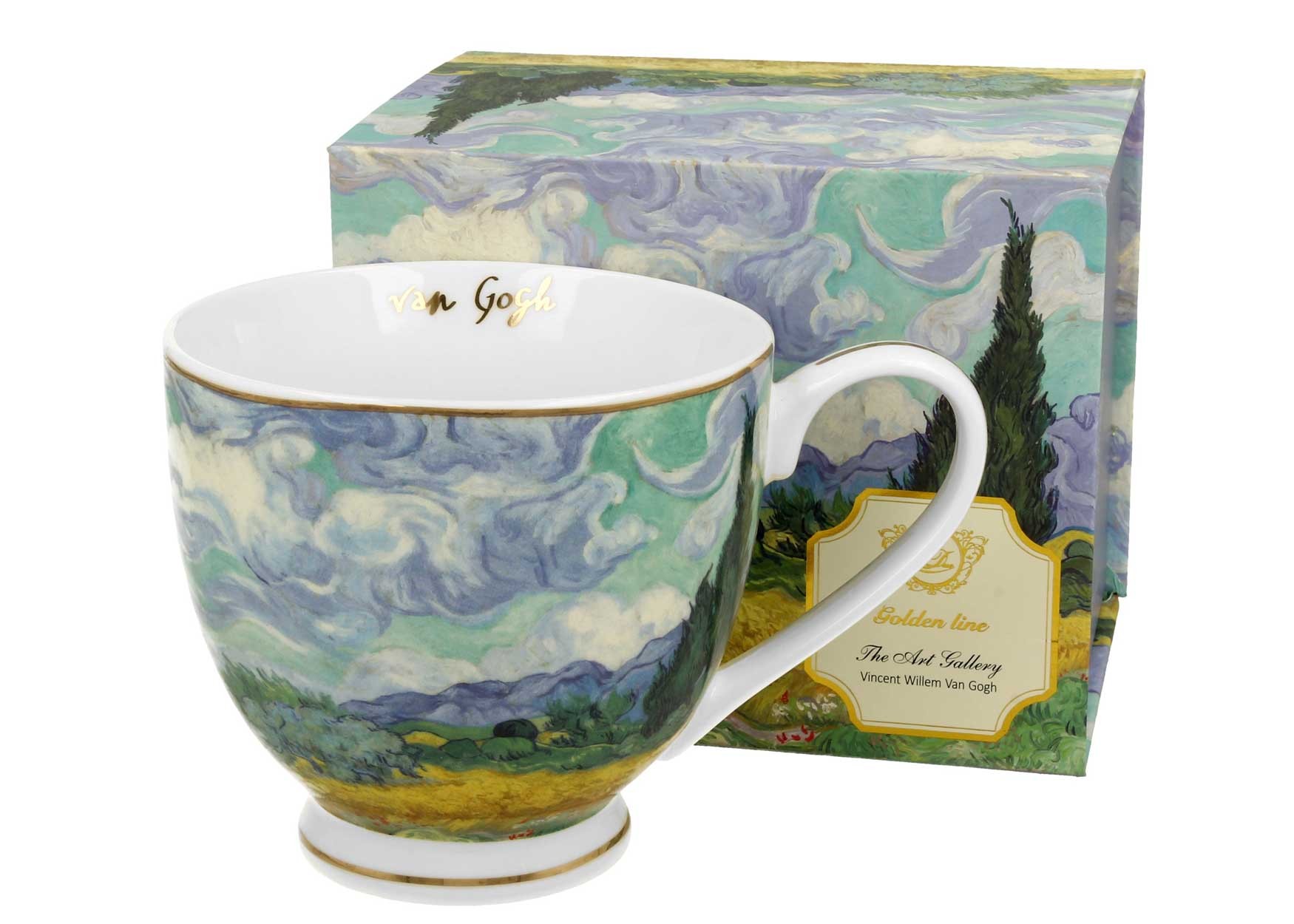 Porcelánový hrnček na nohe Van Gogh Wheat Field 530 ml