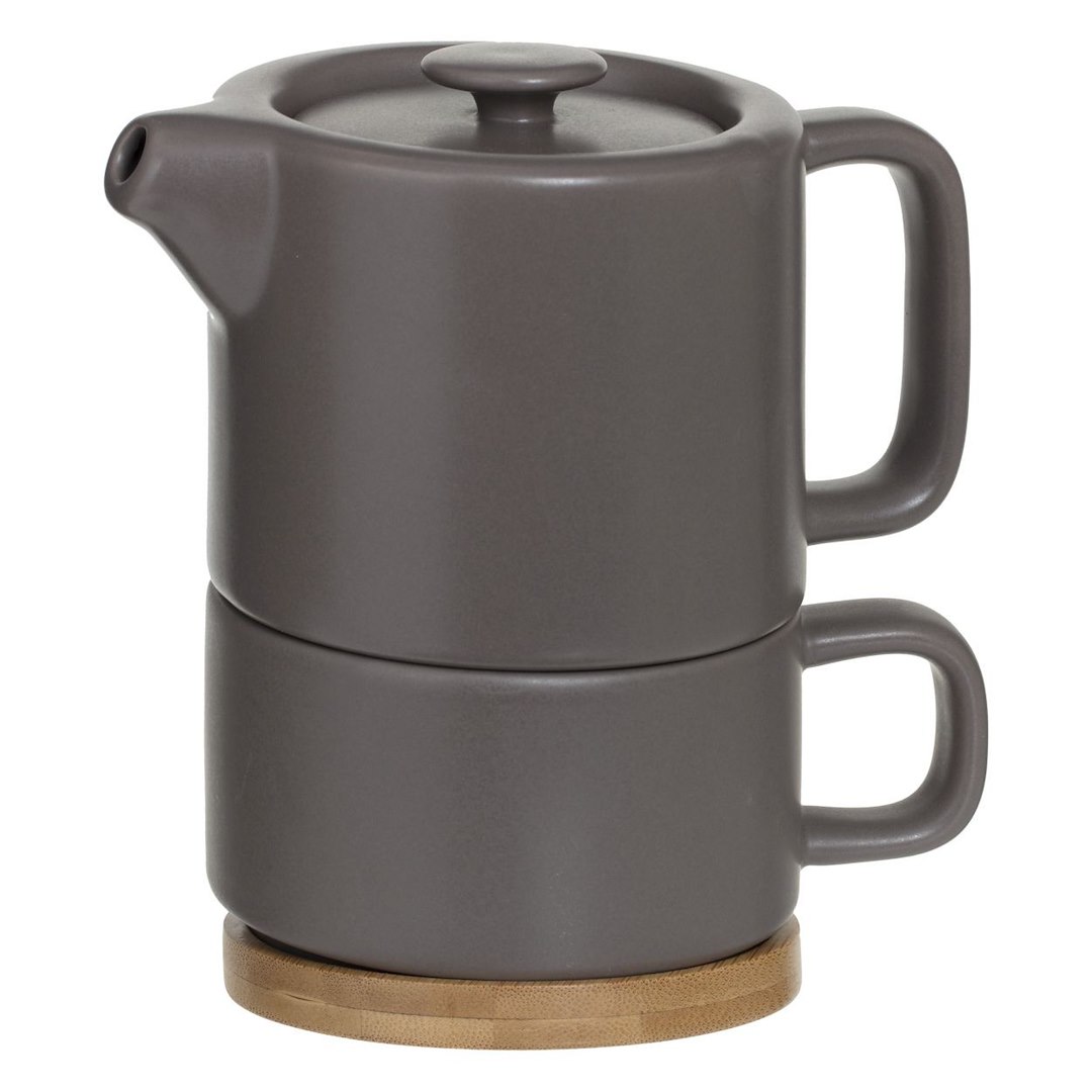 Čajový/kávový set so sitkom Natural Taupe