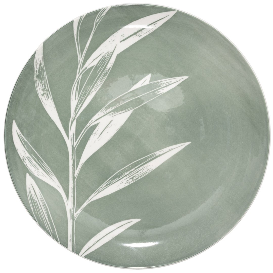 Porcelánový tanier Green, (fi) 26 cm, listy, sada 6ks
