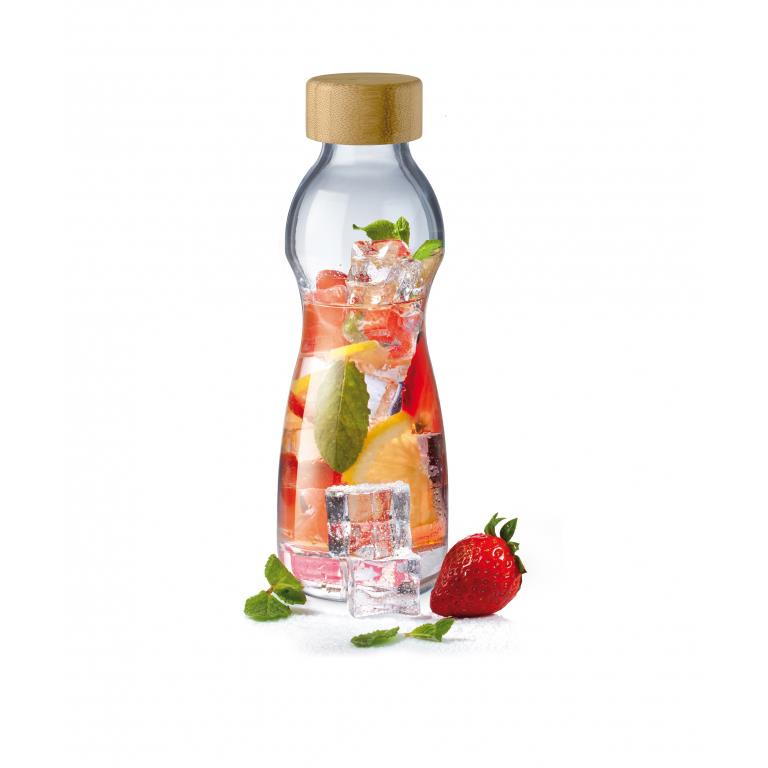SIMAX PURE SKLENENÁ FĽAŠA 500ML BAMBUSOVÉ VEKO