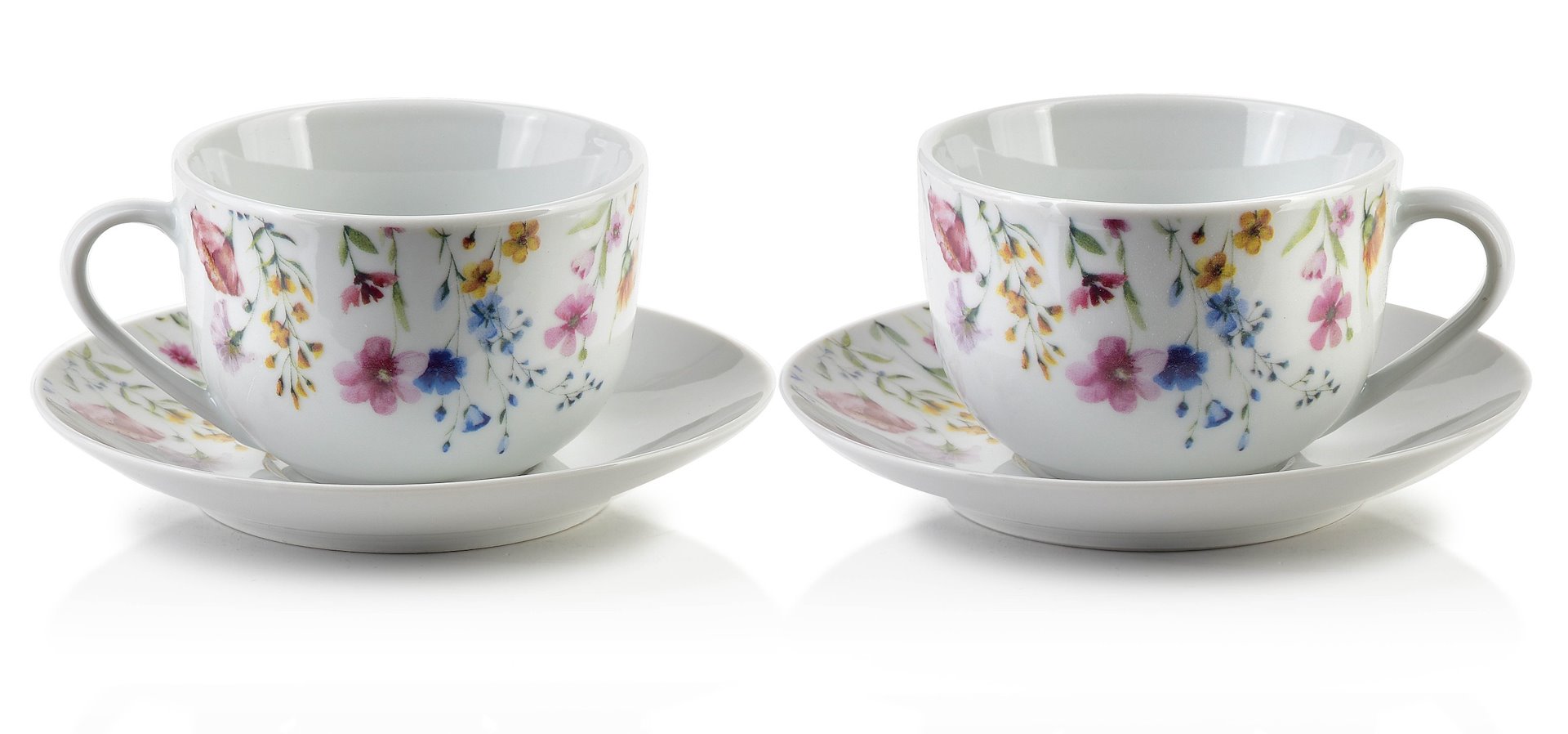 Porcelánová šálka s podšálkou Joy Flowers 245 ml sada 2ks