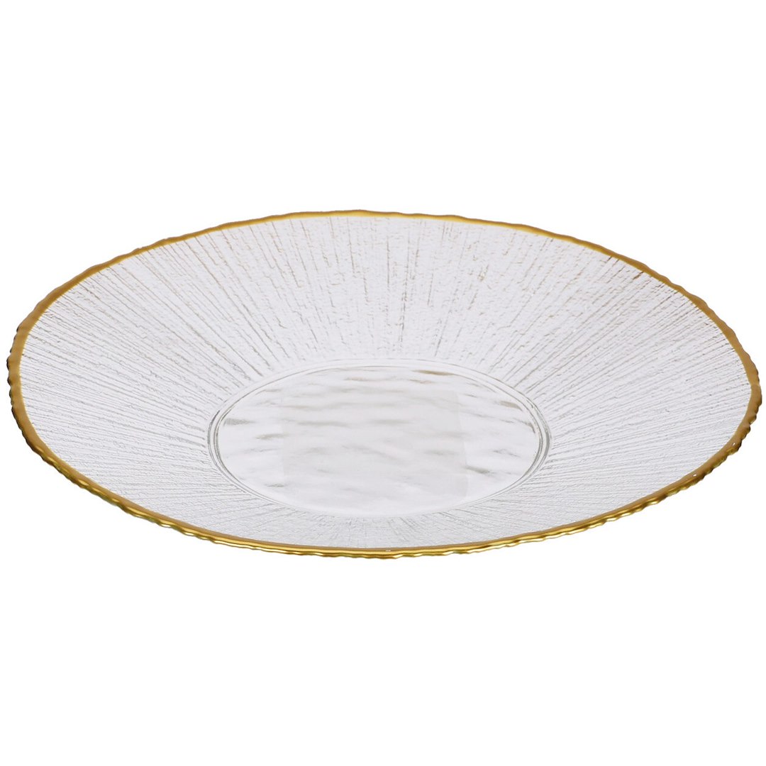 Sklenený tanier Mia (fi), 21 cm, biely