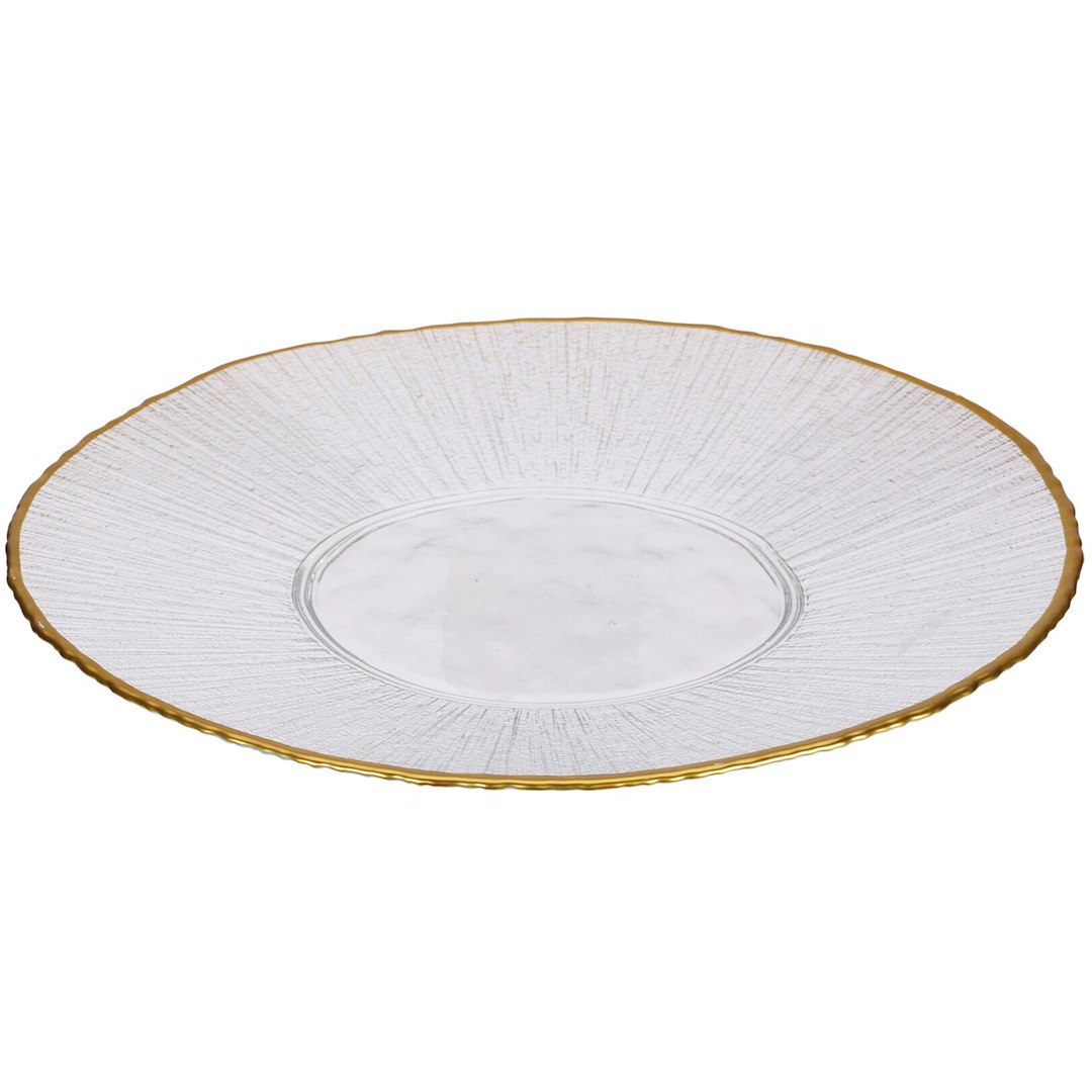 Sklenený tanier Mia (fi), 28 cm, biely