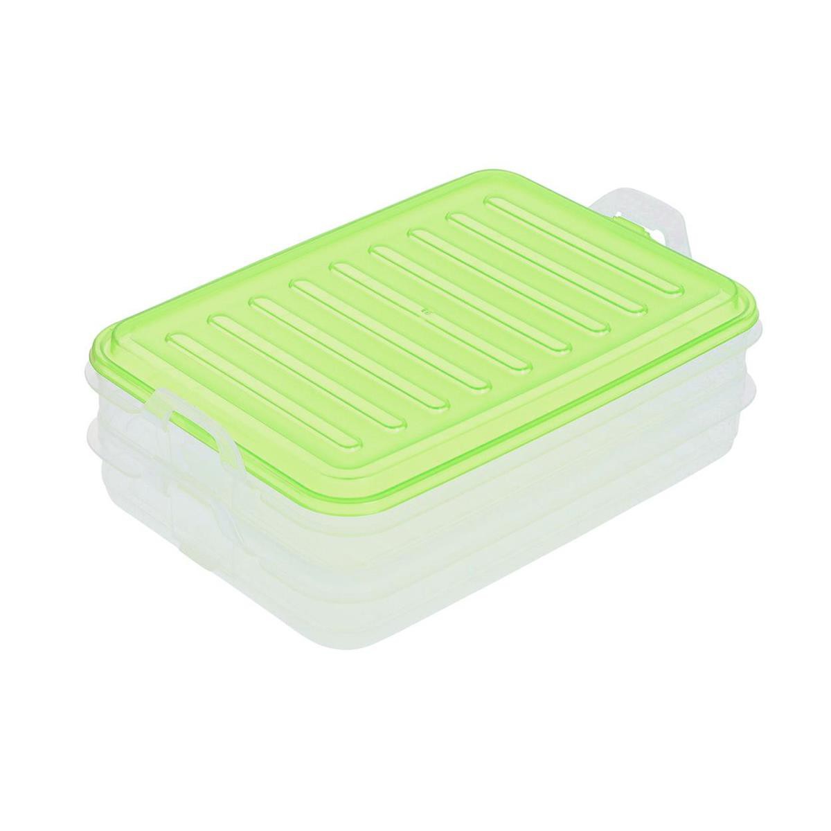 Plastová nádoba na potraviny Stripe Green, 23x15,5x7,5 cm, sada 2ks