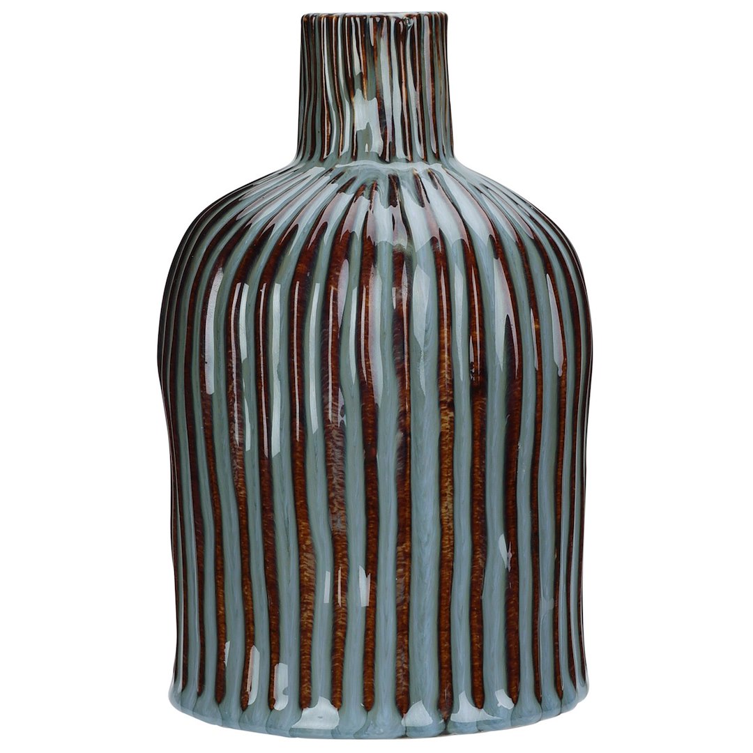 Porcelánová váza Stripes Grey 11,5x11,5x19 cm