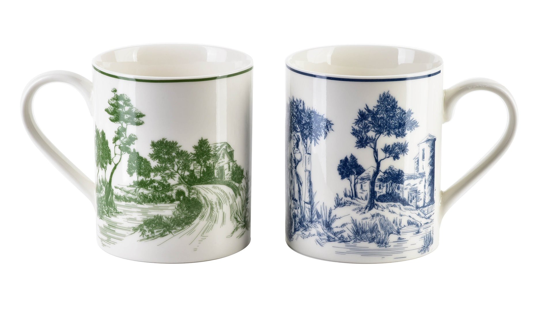 Porcelánový hrnček Colorato Landscape 400 ml sada 2ks