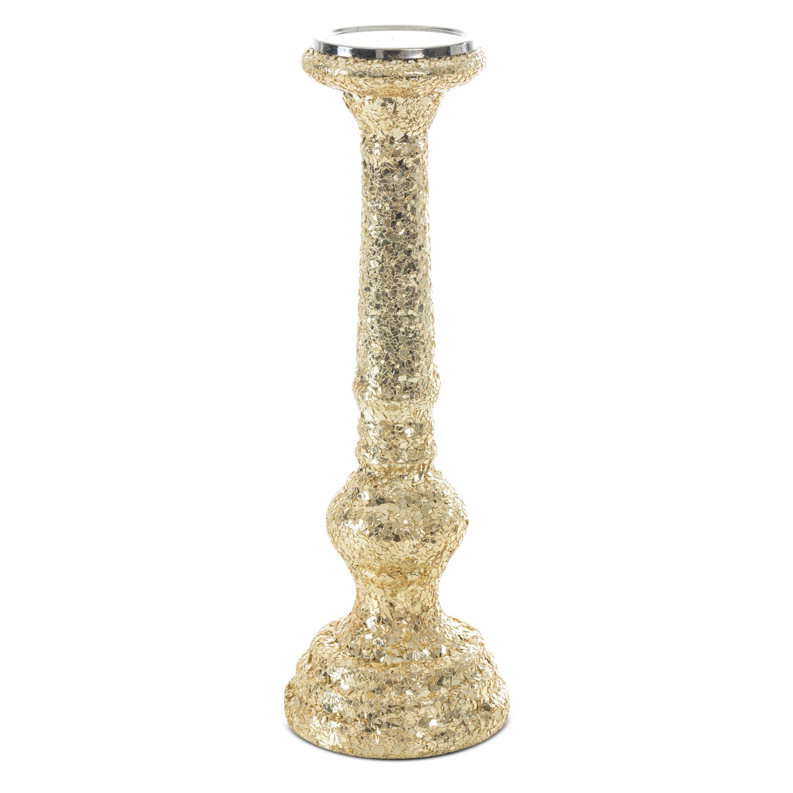 SKLENENÝ SVIETNIK MELIA (FI) 13X40 CM ZLATÁ