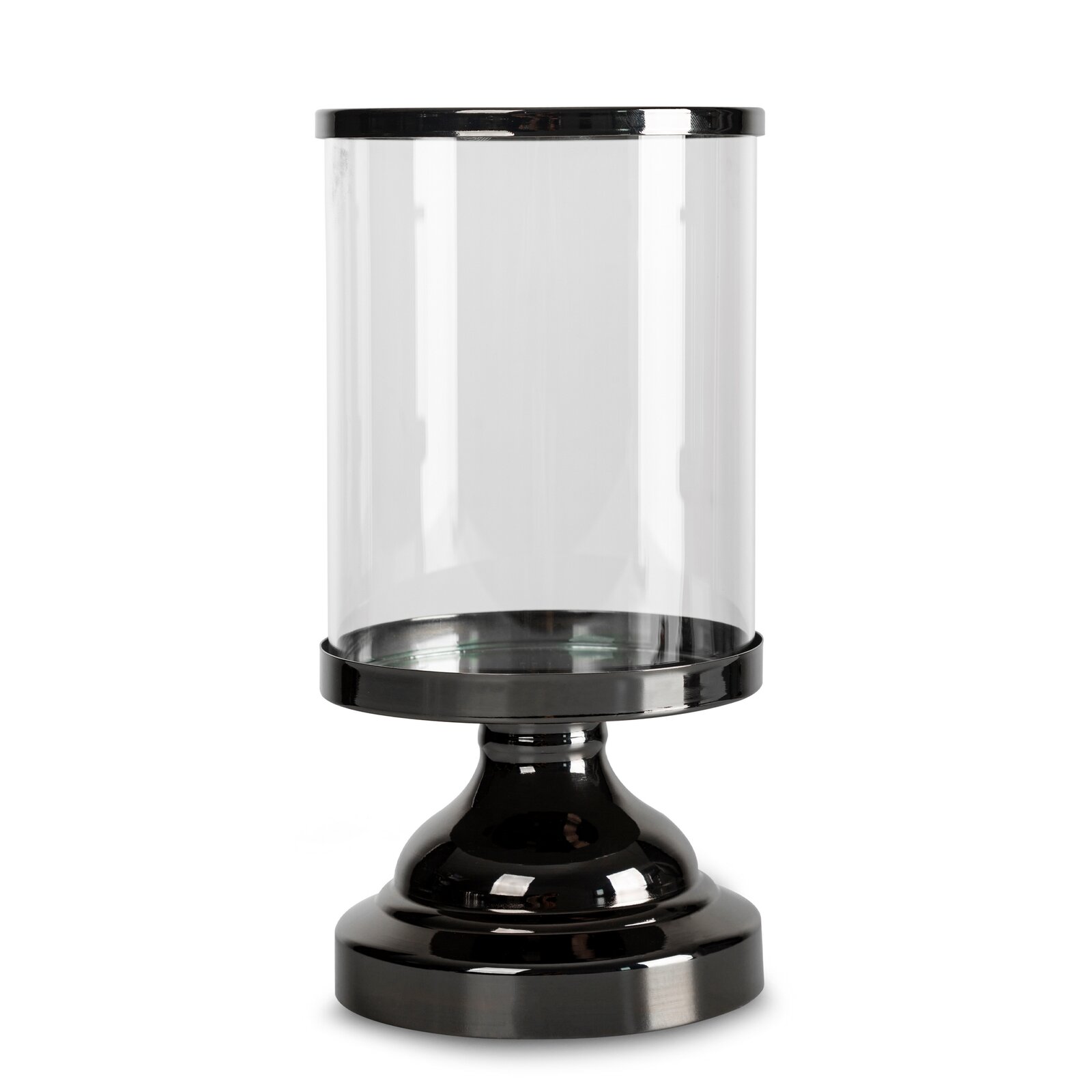 SKLENENÝ SVIETNIK AXEL (FI) 13X25 CM ČIERNA