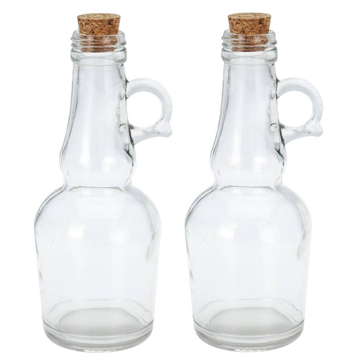 Sklenená fľaša na olej/ocot Vintage 250 ml sada 2ks
