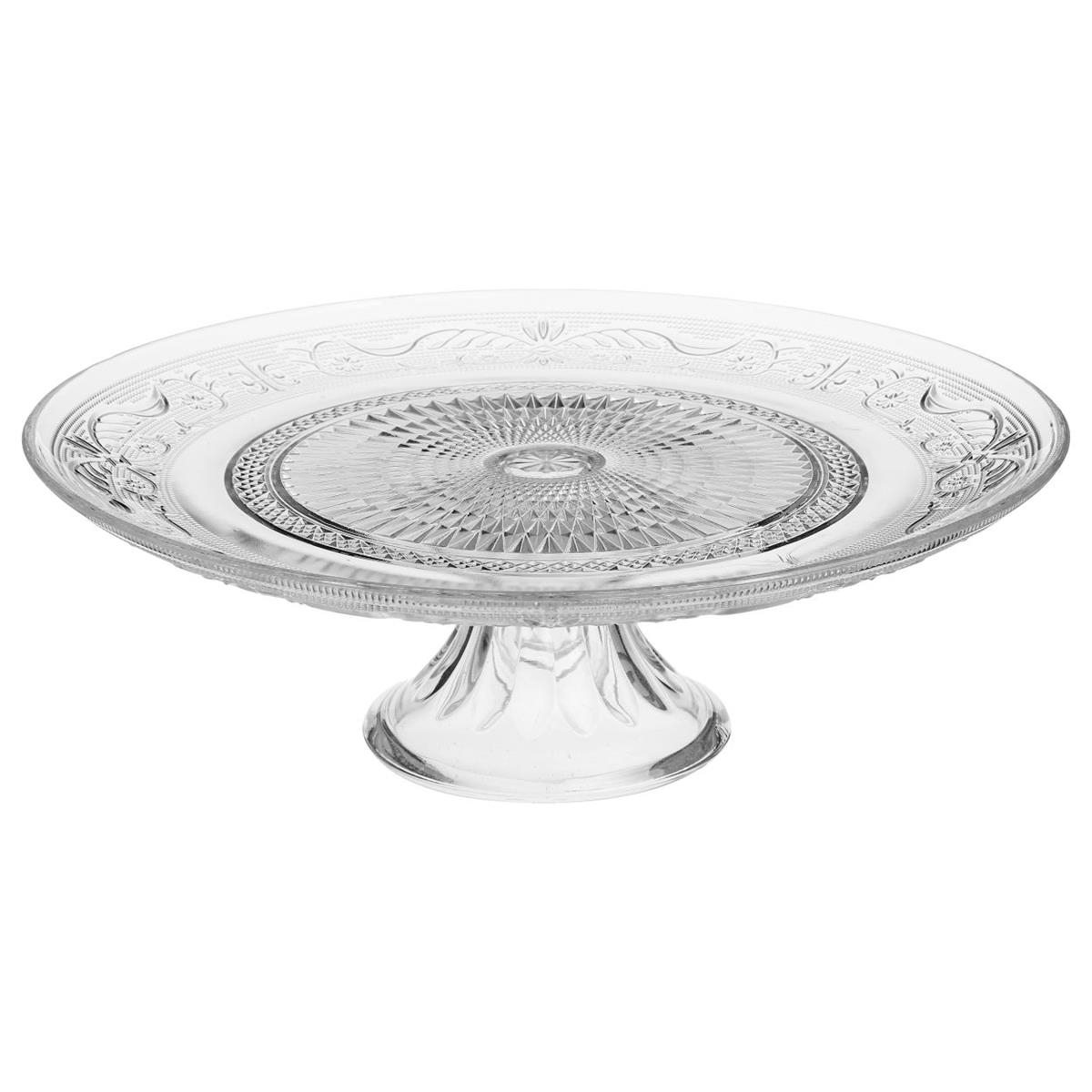 Sklenený servírovací podnos na nohe Corinne, (fi) 29 cm