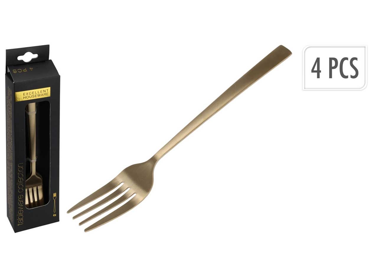 Vidlička na torty Gold sada 4ks