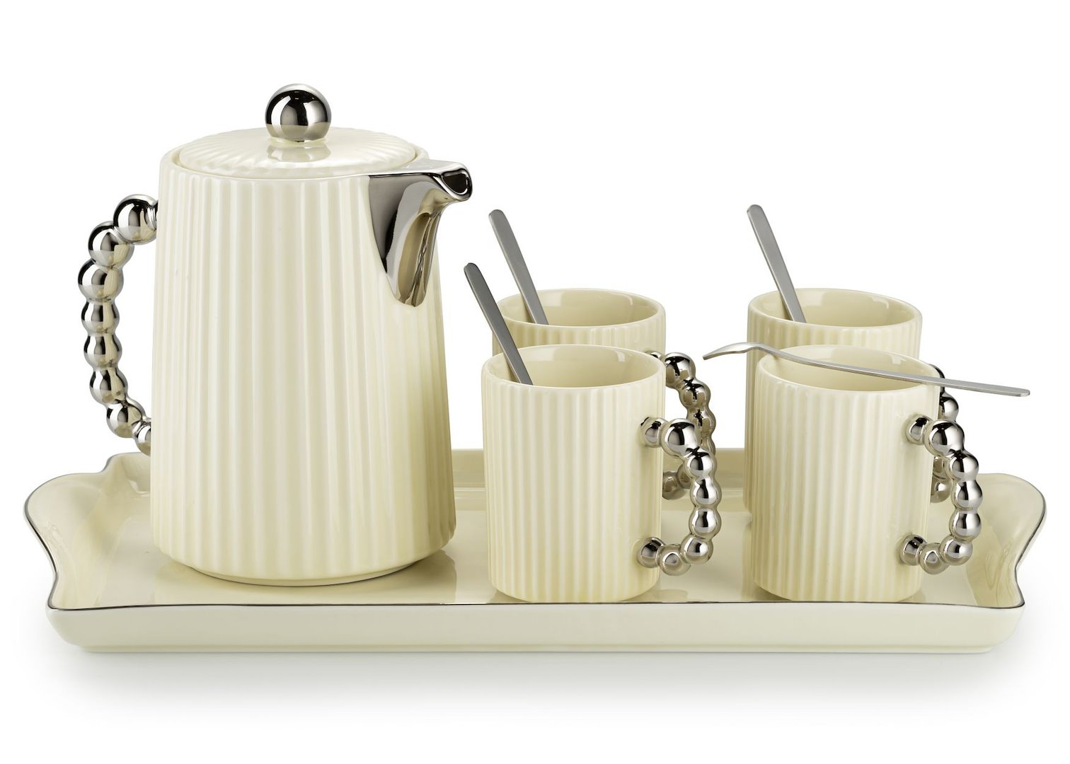 Čajový/kávový set Luca Silver Cream