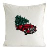 VIANOČNÁ DEKORAČNÁ OBLIEČKA NA VANKÚŠ CAR 1KS 45X45 CM BIELA