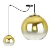 Závesné svietidlo Bergen Gold Spider, 1x zlaté/transparentné sklenené tienidlo (fi 15cm)