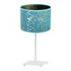 Stolná lampa Werona 4, 1x modré textilné tienidlo so vzorom, (výber zo 4 farieb konštrukcie), g