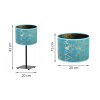 Stolná lampa Werona 4, 1x modré textilné tienidlo so vzorom, (výber zo 4 farieb konštrukcie), g