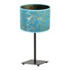 Stolná lampa Werona 4, 1x modré textilné tienidlo so vzorom, (výber zo 4 farieb konštrukcie), g