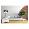 Stojacia lampa Gold Flowers, 1x čierne textilné tienidlo s kvetinovým vzorom, (fi 40cm), o