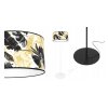 Stojacia lampa Gold Flowers, 1x biele textilné tienidlo s kvetinovým vzorom, (výber z 2 farieb konštrukcie), (fi 40cm), o