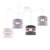 Závesné svietidlo Elegance Spider, 4x textilné tienidlo (mix 8 farieb), w