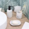 Sada kúpeľňových doplnkov Everist Marble, biela/s čiernymi prvkami