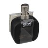 Dávkovač mydla Five, čierna/s prvkami vo farbe nerez, 400 ml