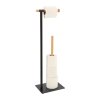 Stojan na toaletný papier Black Bamboo, čierna/s drevenými prvkami