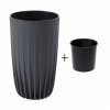 PLASTOVÝ KVETINÁČ STRIPPED ECO 51X30 CM ANTRACITOVÁ