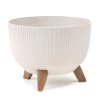 PLASTOVÝ KVETINÁČ ROSA LINEA ECO SADA 2KS 15X24,3 CM+18,3X29,2 CM KRÉMOVÁ