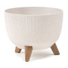 PLASTOVÝ KVETINÁČ ROSA LINEA ECO SADA 2KS 15X24,3 CM+18,3X29,2 CM KRÉMOVÁ