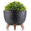 PLASTOVÝ KVETINÁČ ROSA ECO 18X29 CM IMITÁCIA BETÓNU ČIERNA