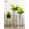 KOVOVÝ KVETINÁČ SO STOJANOM GLAM 55X20 CM BIELA/ČIERNA