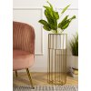 KOVOVÝ KVETINÁČ SO STOJANOM GLAM 55X20 CM BIELA/ZLATÁ
